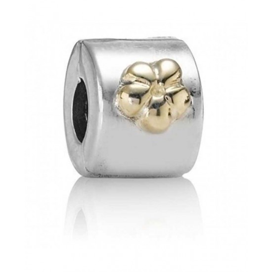 Pandora Clip-14ct Gold And Silver Flower Spacer