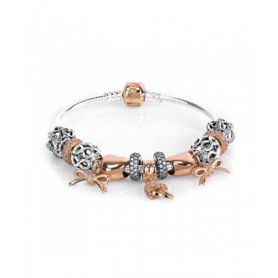 Pandora Bracelet-Rose Love Ties Complete