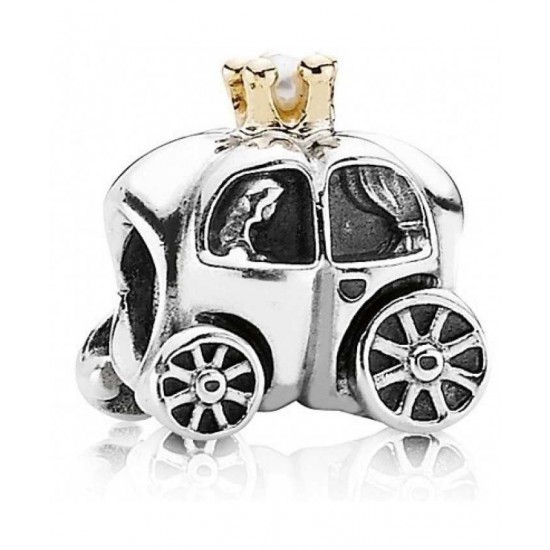 Pandora Charm-14ct Gold And Silver Carriage Bead