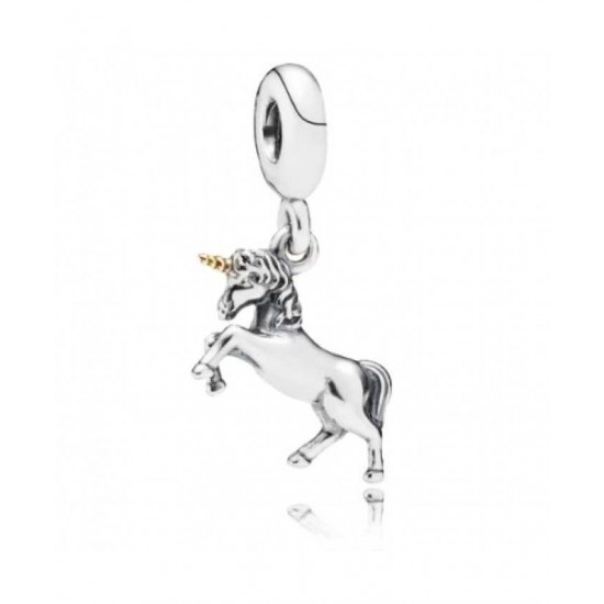 Pandora Charm-Silver 14ct Gold Unicorn Pendant