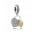 Pandora Charm-Silver 14ct Gold Cubic Zirconia Love Locks Pendant