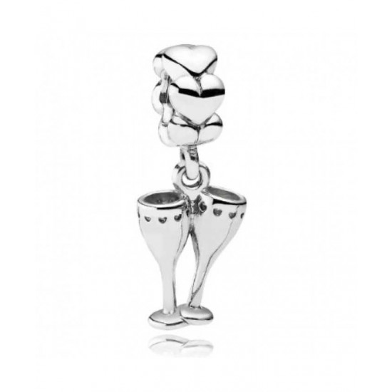 Pandora Charm-Silver Champagne Glasses