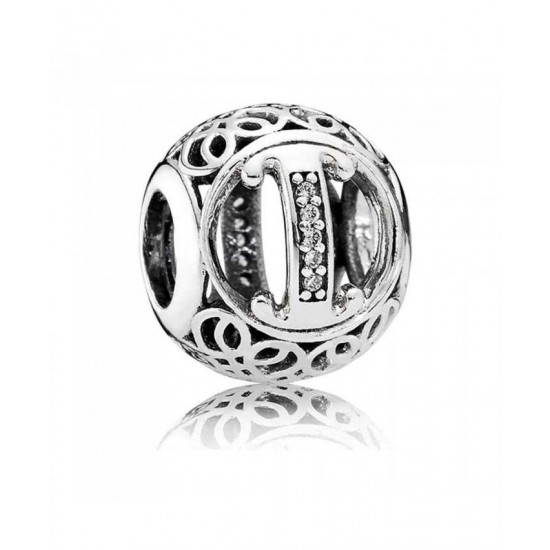 Pandora Charm-Silver Cubic Zirconia Vintage I Swirl