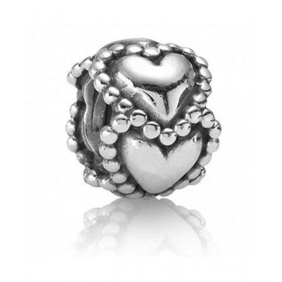 Pandora Charm-Silver Hearts Bead