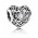 Pandora Charm-Silver March Birthstone Signature Heart