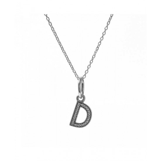 Pandora Necklace-Sparkling Alphabet D