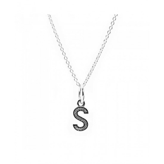 Pandora Necklace-Sparkling Alphabet S