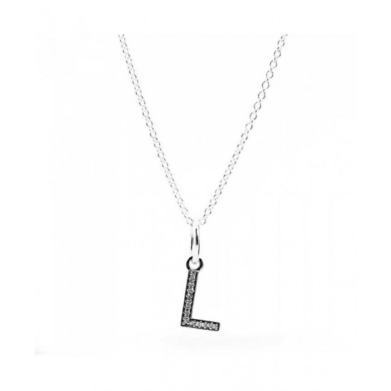 Pandora Necklace-Sparkling Alphabet L