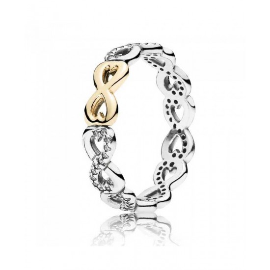 Pandora Ring-Silver 14ct Gold Cubic Zirconia Infinity