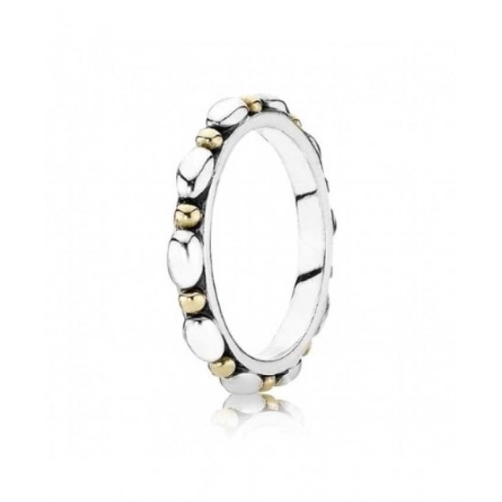 Pandora Ring-Silver 14ct Gold Oval Bead Jewelry